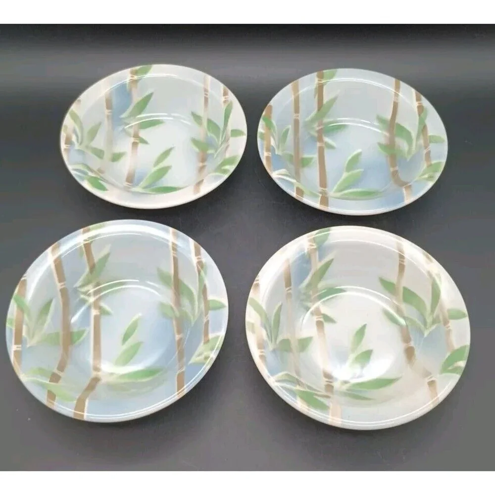 4 syracuse china bowls Airbrushed Bamboo USA 6